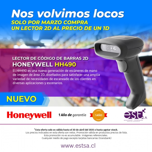Lector de códigos de barras 1D/2D Honeywell HH490