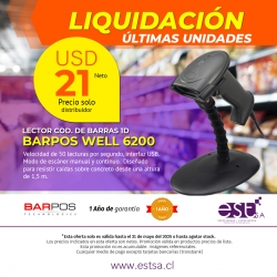 LECTOR DE CÓDIGO DE BARRA BARPOS WELL 6200