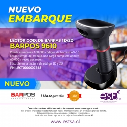 LECTOR DE CÓDIGO DE BARRAS BARPOS 9610