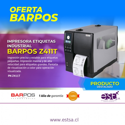 IMPRESORA DE ETIQUETAS INDUSTRIAL BARPOS Z411T